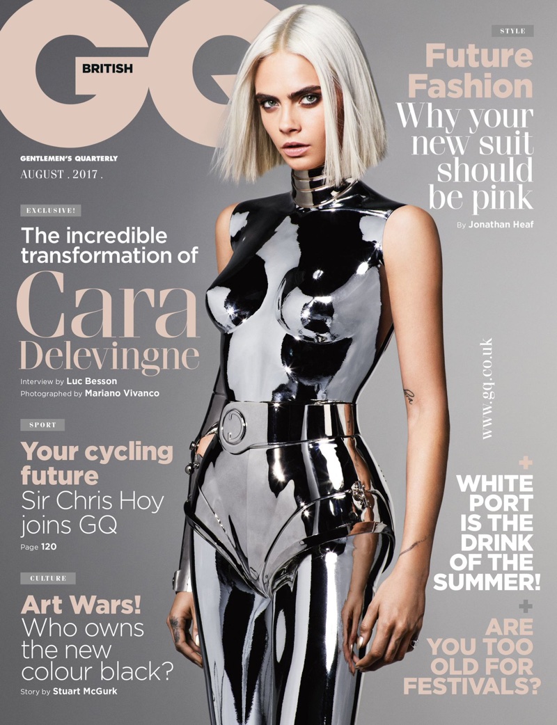 Cara Delevingne does nude cyber glam