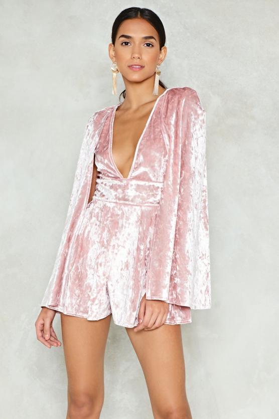 Time Flies Crushed Velvet Romper
