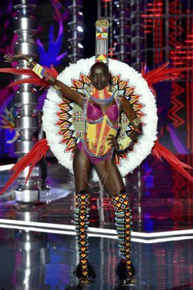 Model Grace Bol walks the 2017 Victoria’s Secret Fashion Show