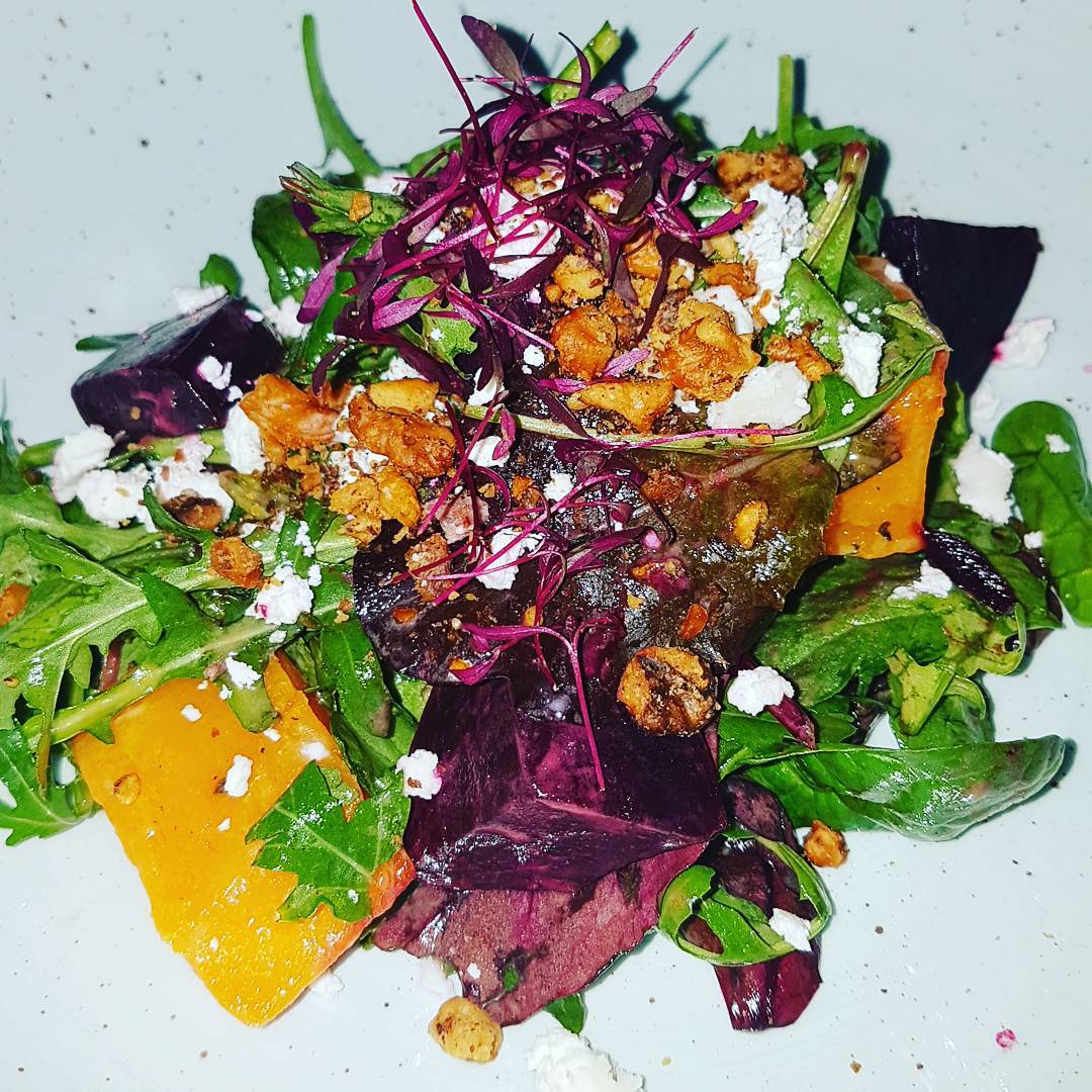 Goat’s cheese, roast beetroot, pumpkin, toasted walnut salad