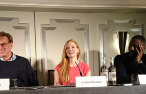 “It’s not about having power over men, it’s about having power over our own agency” Jessica Chastain, Idris Elba and Director, Aaron Sorkin talk Molly’s Game at London Press Conference.
