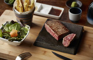 You simply must try the Lava Stone Wagyu Steaks at Sakagura lava stone steak