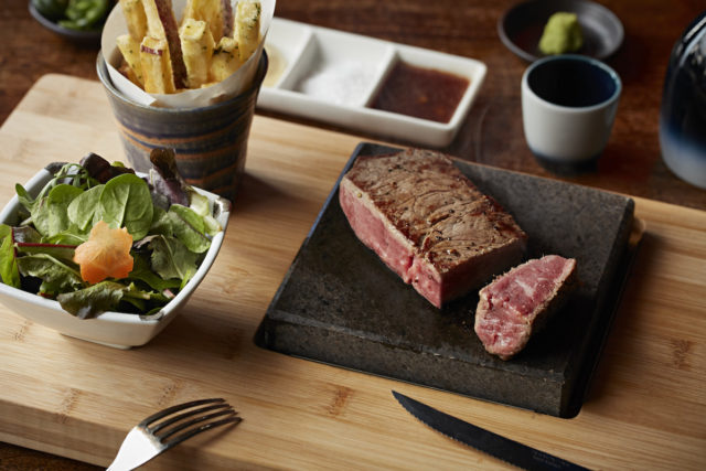 You simply must try the Lava Stone Wagyu Steaks at Sakagura lava stone steak
