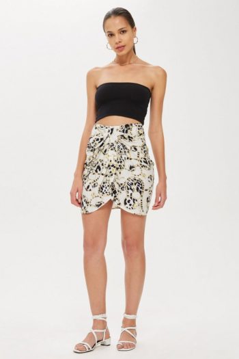 Chain Twist Front Mini Skirt