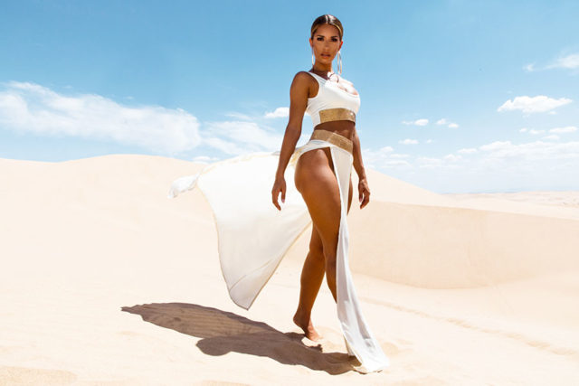 sierra skye prettylittlething wearing dubai swimwear