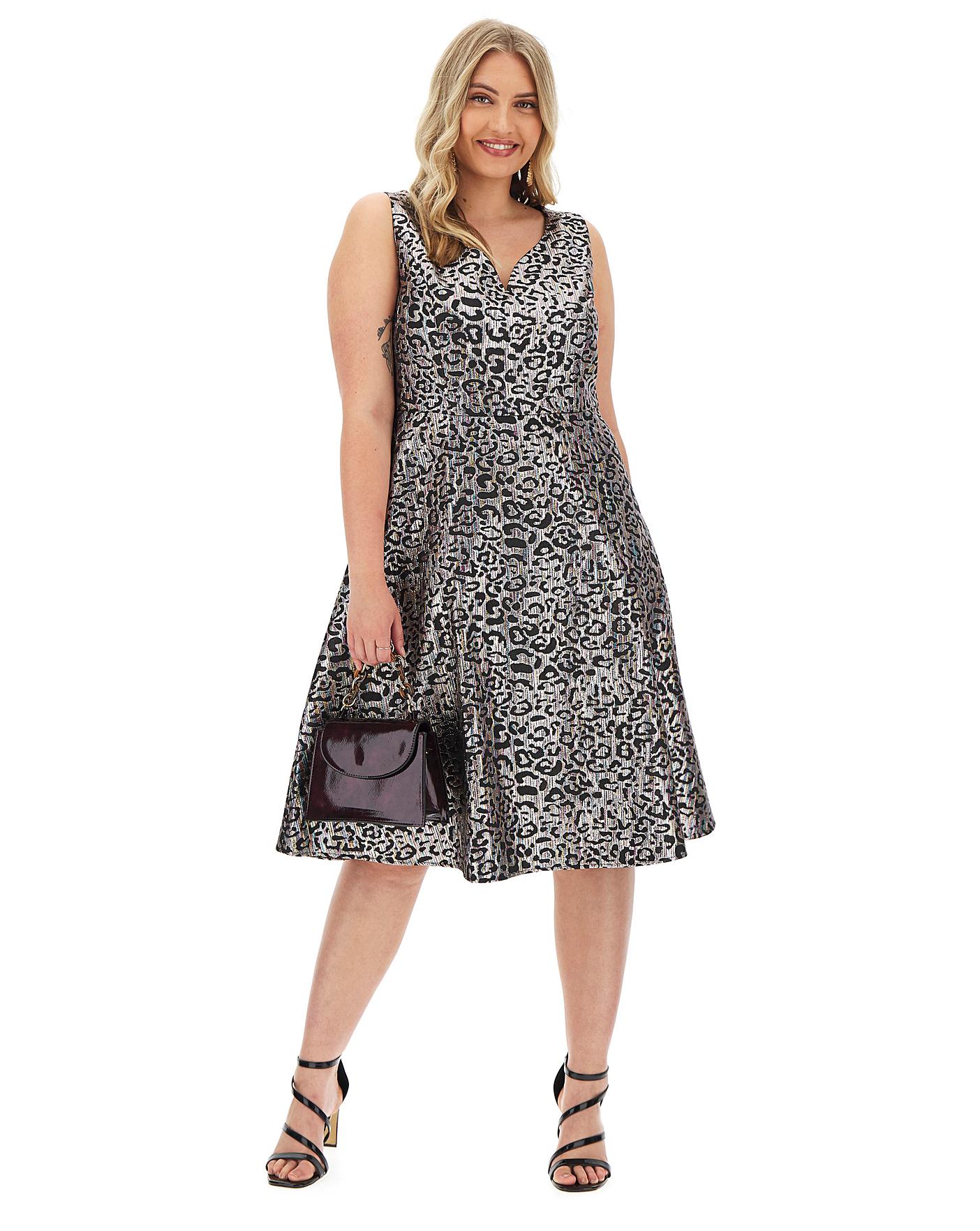 Joanna Hope Rainbow Jacquard Fit n Flare - Simply be dresses