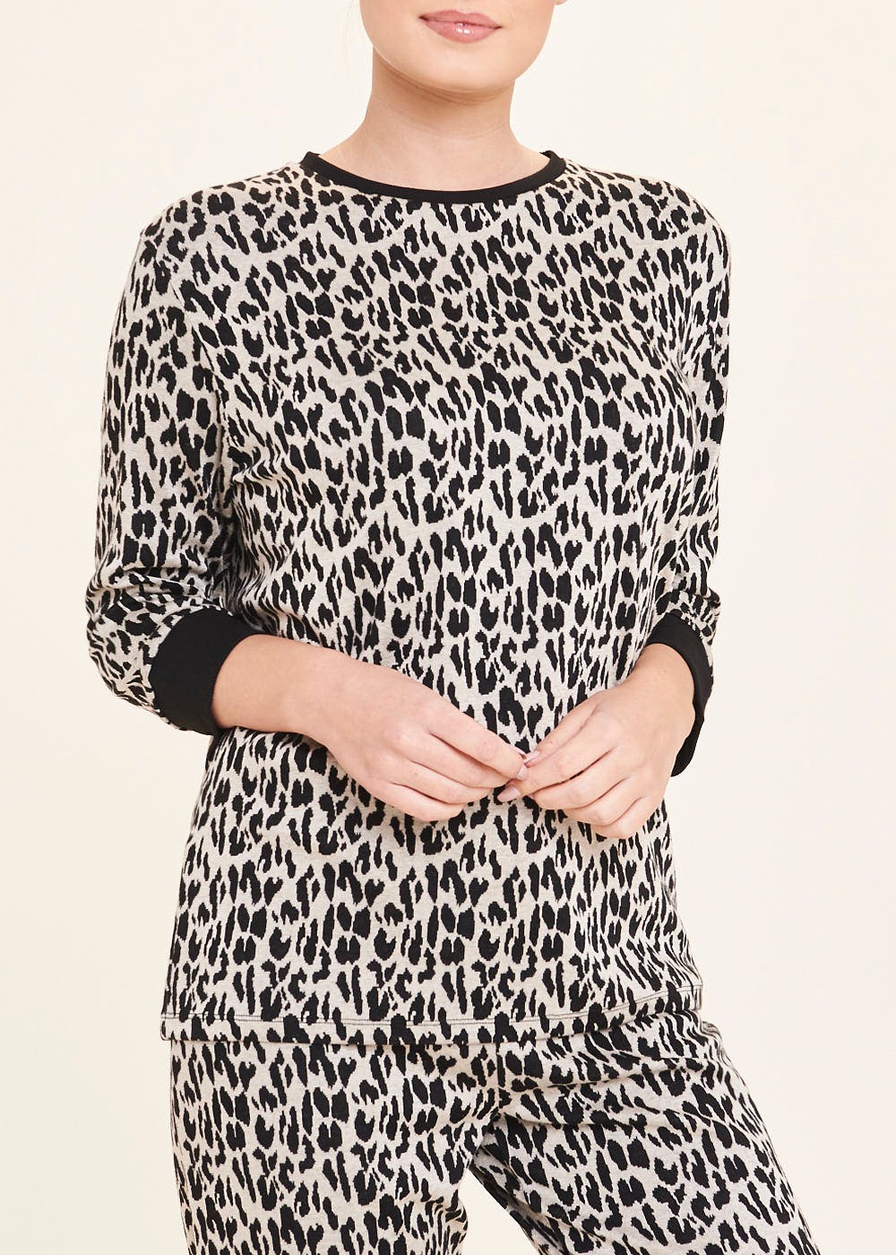 Jacquard Animal Print Sweatshirt