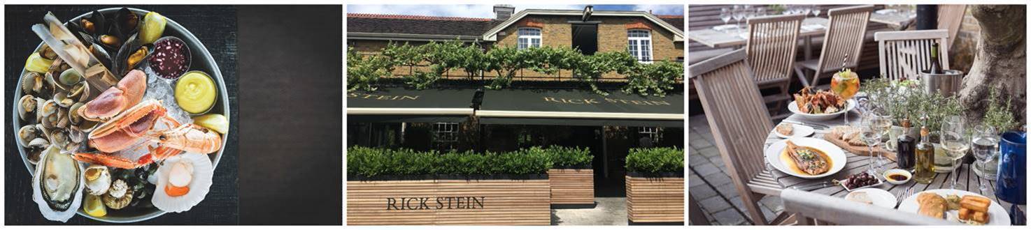 Seafood specialities and dinner with a view at Rick Stein, Barnes