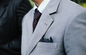 man wearing grey suit