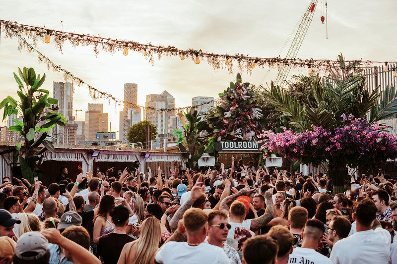 Photo of people dancing on the Studio 338 Terrace