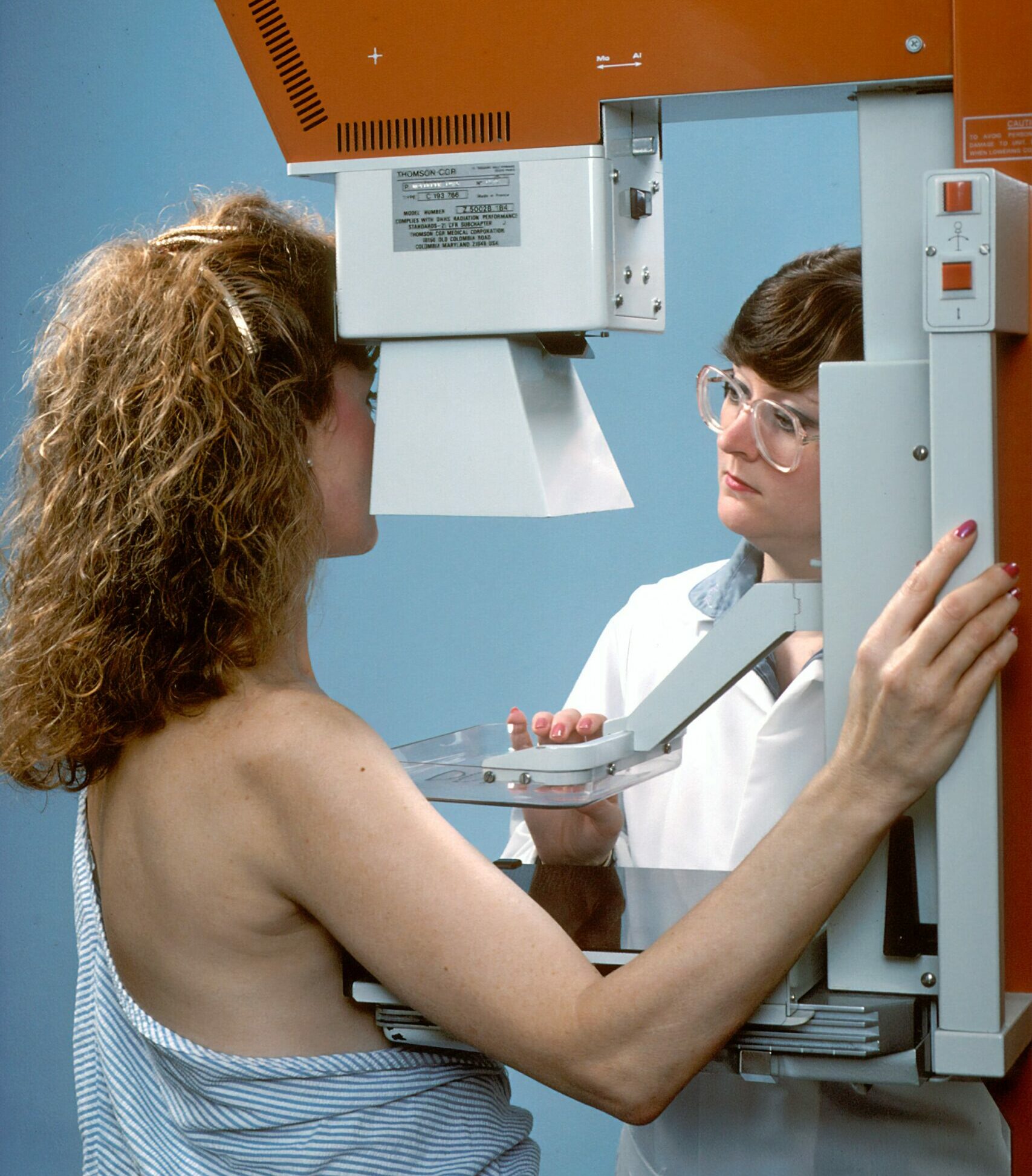 Women having a breast screening