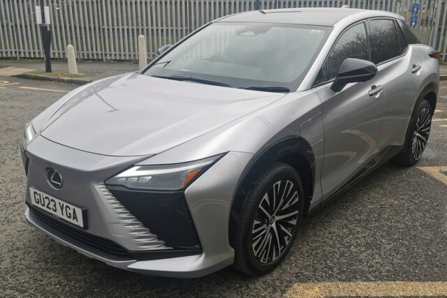 Lexus RZ 450e review Photo of a silver Lexus 450e