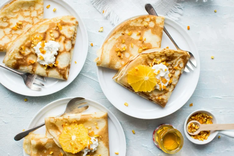 pancakes with oranges and honey
