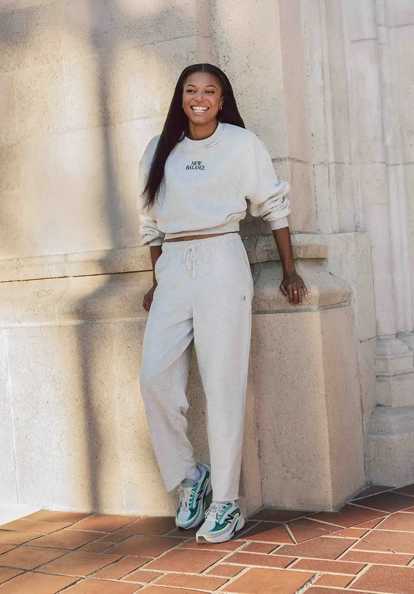 Olympic gold medallist Gabby Thomas wearing New Balance Ellipse