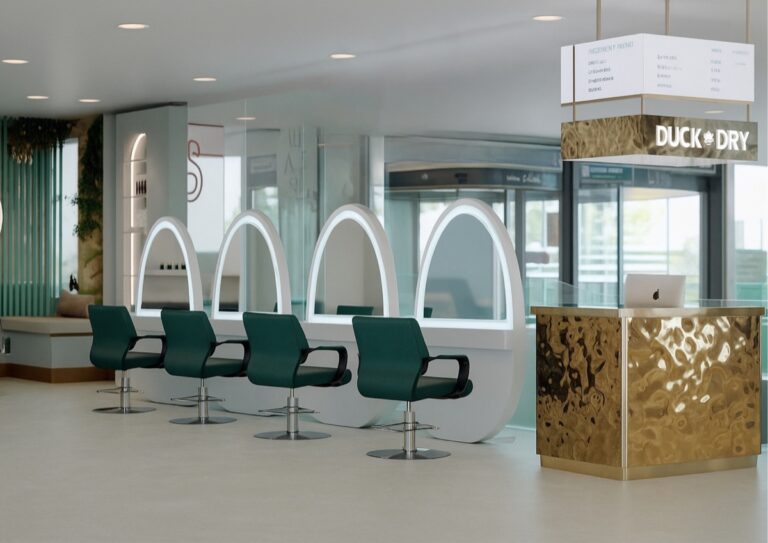 Duck and Dry salon interior at John Lewis Oxford Street