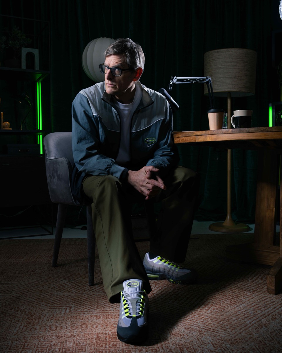 Louis Theroux with Nike Air Max 95 OG Neon for JD Sports campaign