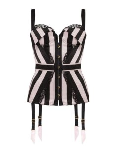 Agent Provocateur Jemina corset top in pink and black stripe