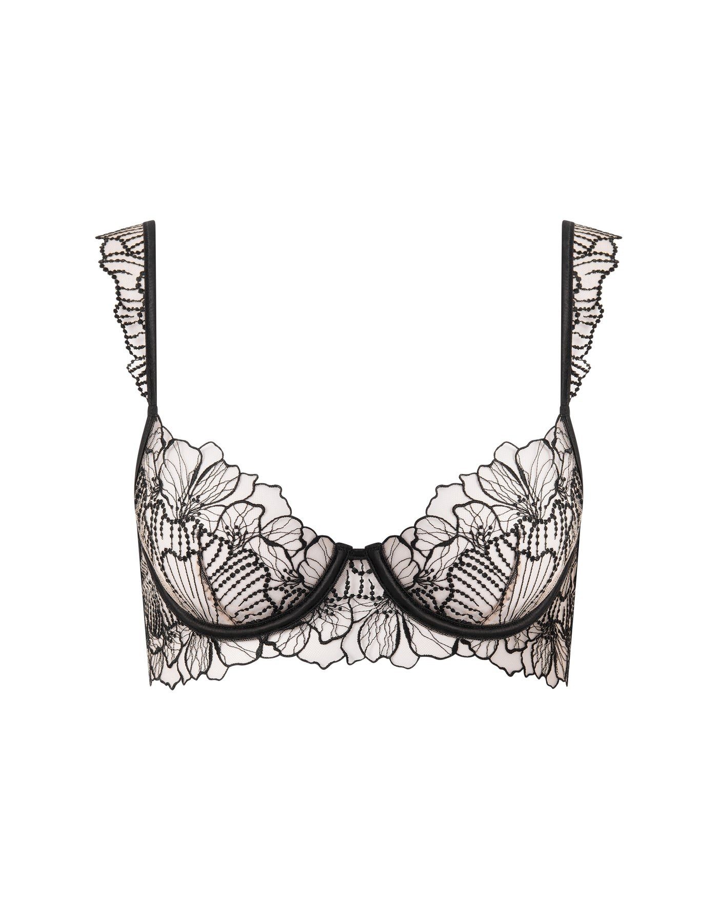Bluebella Amarosa floral embroidered bra in black