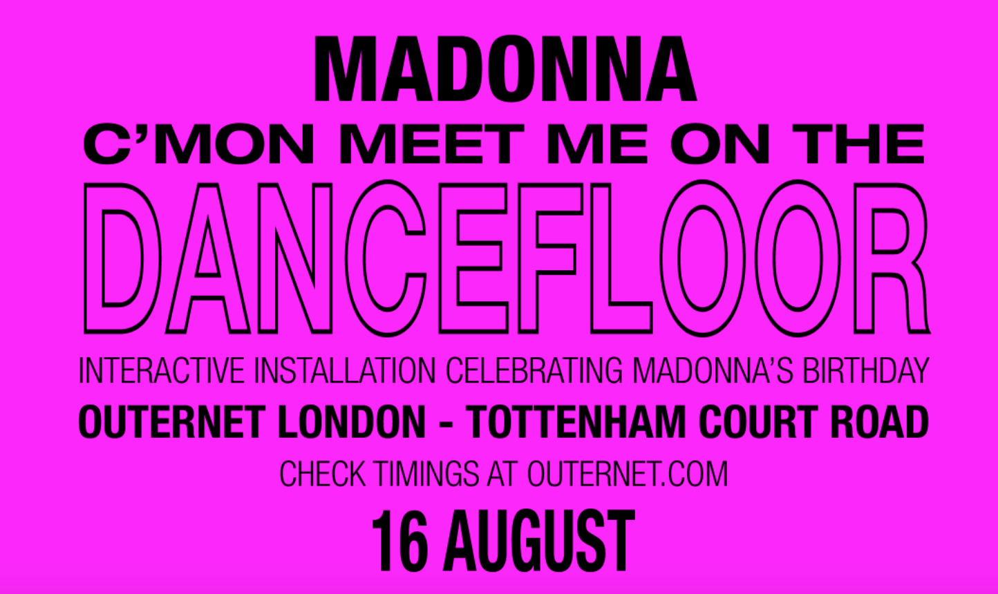 London to Mark Madonna's Birthday with Interactive Installation at Outernet
