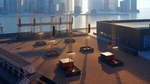 Magazine Open-Air riverside site render on Greenwich Peninsula
