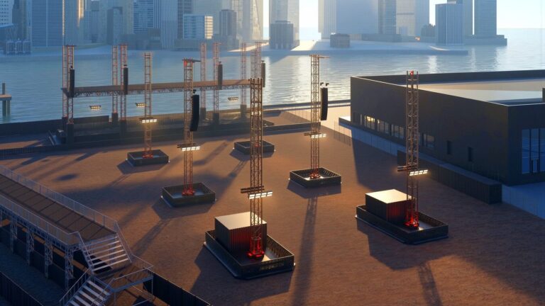 Magazine Open-Air riverside site render on Greenwich Peninsula