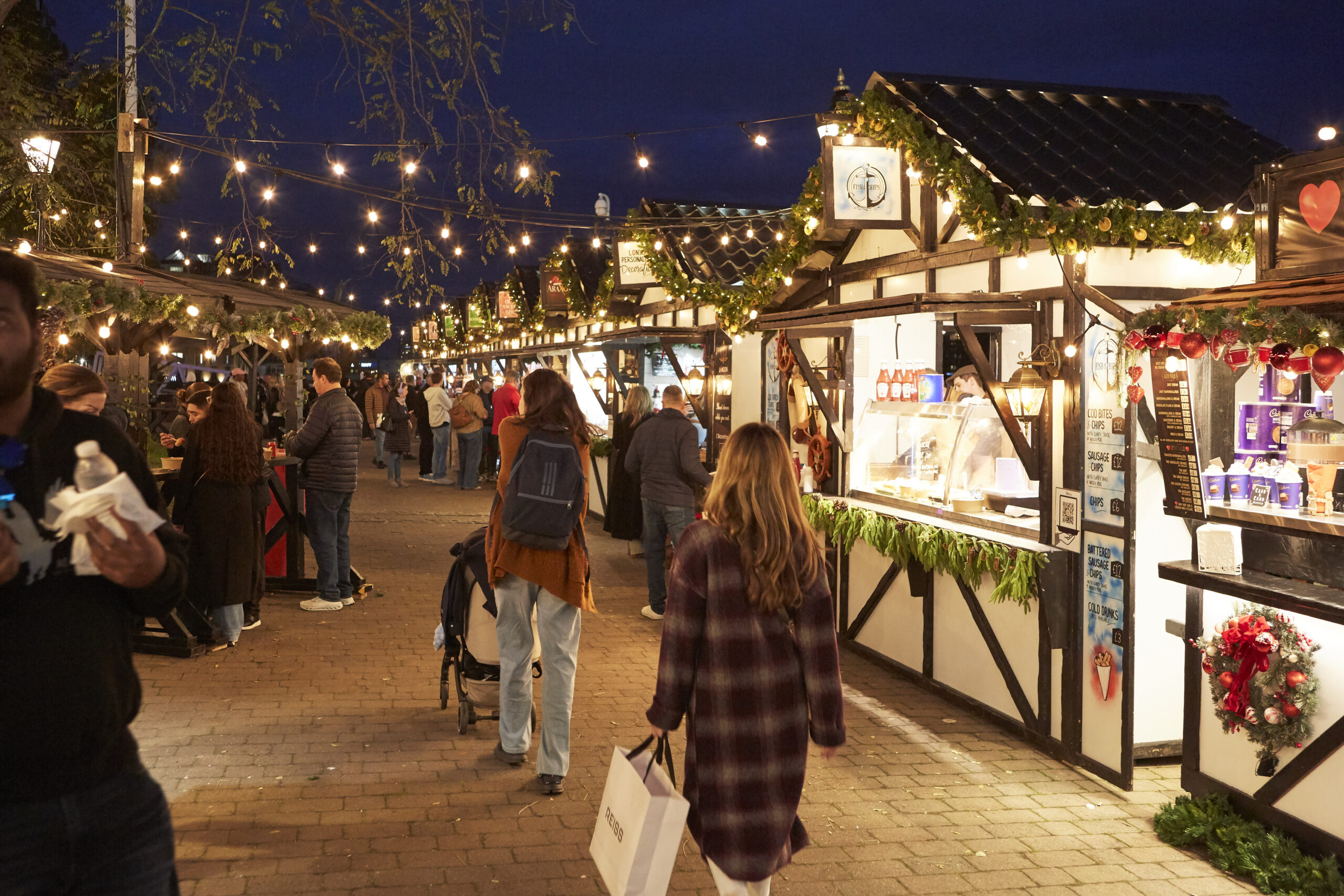 St Katharine Docks Christmas Light Switch-On Brings Santa, Beefeaters and a Victorian Market to the Water